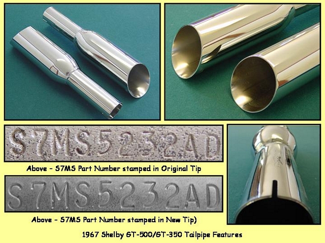 1967 Shelby GT-500/GT-350 Exhaust Tips (two-piece variant) - $475/pair + shipping