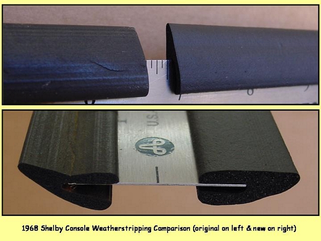 1968 Shelby Console Weatherstripping - $35/each + shipping