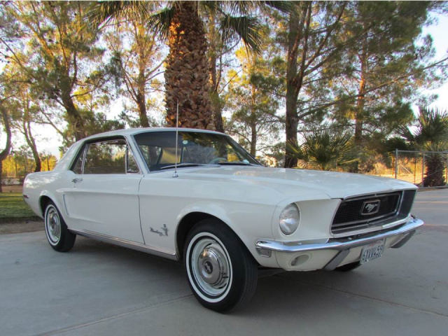 Wimbledon White 1968 Mustang Coupe